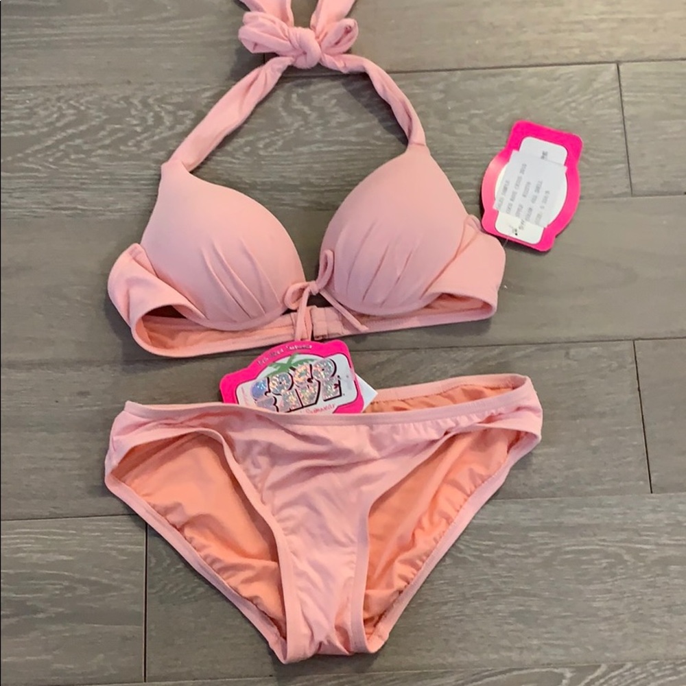 Coco Rave pink push up bikini small